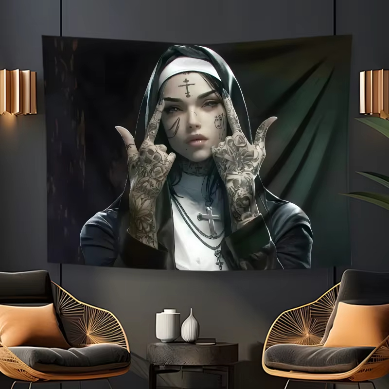 Home Improvement Quotes - VIKAMA donkere tattoo nonnen tapijt rock