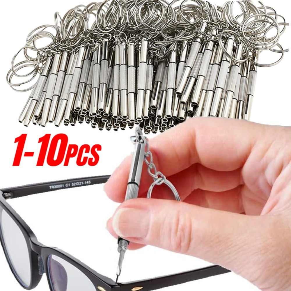 Screwdriver Set Precision - Stalen brilschroevendraaier Brillenschroevendraaier Horlogereparatieset met sleutelhanger
